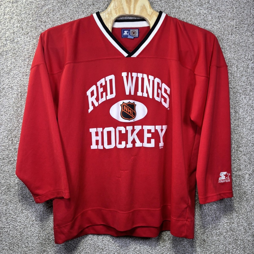 Vintage Detroit Red Wings Hockey‎ Jersey Mens 2XL Red NHL Hockey Starter Fedorov